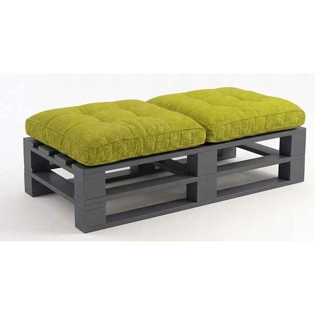 Taburet 120 x 80 cm| Šedá Taburet| Podnožka Taburet na balkon terasu Dřevo Lite