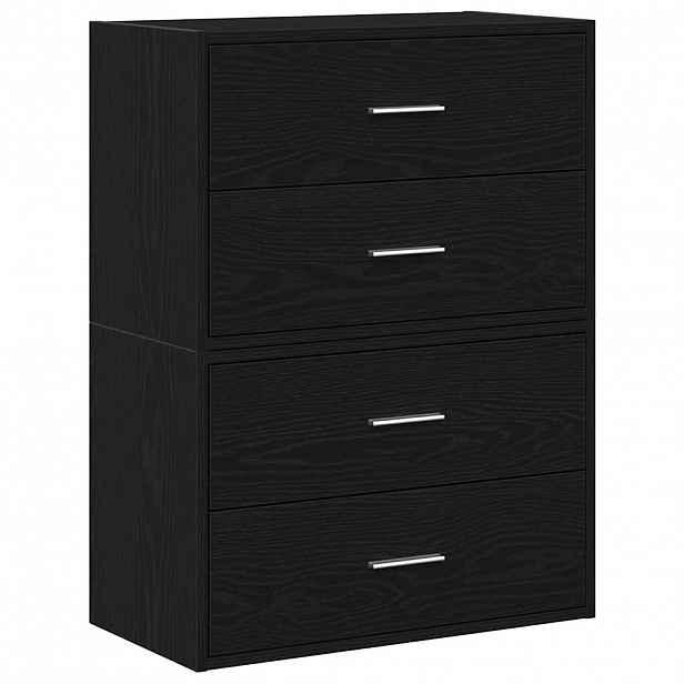 vidaXL vida Skříňky s 4 zásuvkami 2 ks černý dub 60x31x40 cm kompozitní dřevo