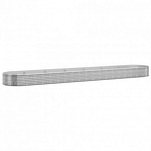 vidaXL Vyvýšený záhon pozinkovaná ocel 544x100x36 cm stříbrný