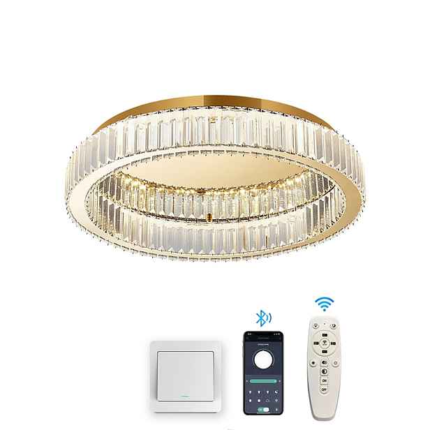 Stropní Křišťálová Lampa Lustr Prstencová Led Lampa Ø40 CM Zlatá