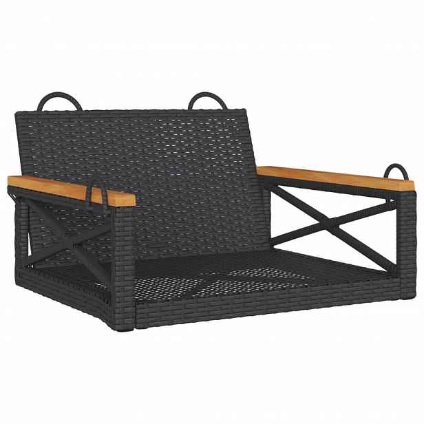 vidaXL Houpací lavice černá 63 x 62 x 40 cm polyratan