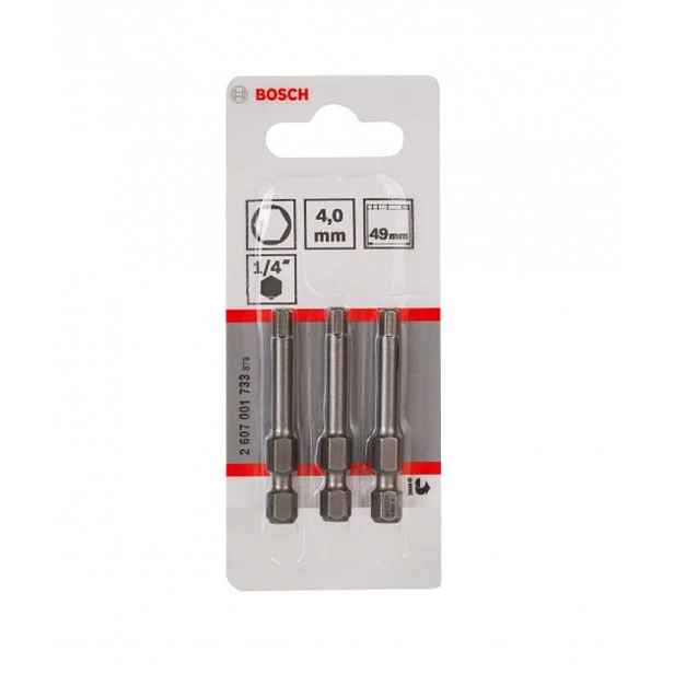 Bosch - Sada bitů HEX4, délka 49 mm, 3 ks 2607001733