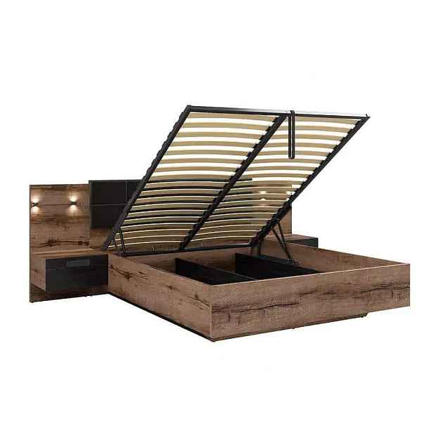 BRW Postel KASSEL LOZ/160/B, dub monastery/dub černý
