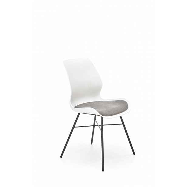 Jídelní židle s ergonomicky tvarovým opěradlem bílá