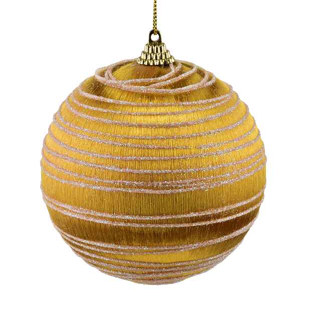 Mondex Vánoční baňka SANTA LILA Glimmer 10 cm zlatá
