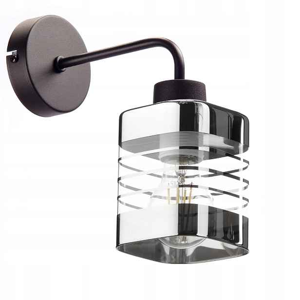 Nástěnná Lampa Skleněná Nástěnná S Chromovaným Stínidlem E27
