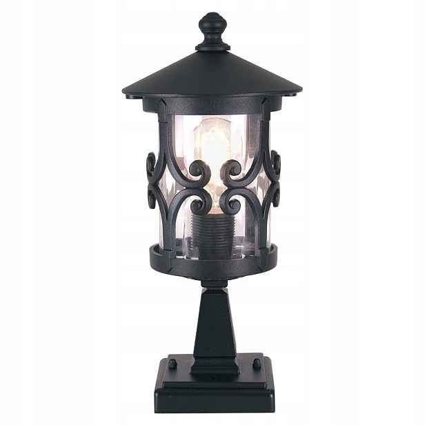 Venkovní stojací zahradní lampa černá klasická ozdobná 34 cm Elstead
