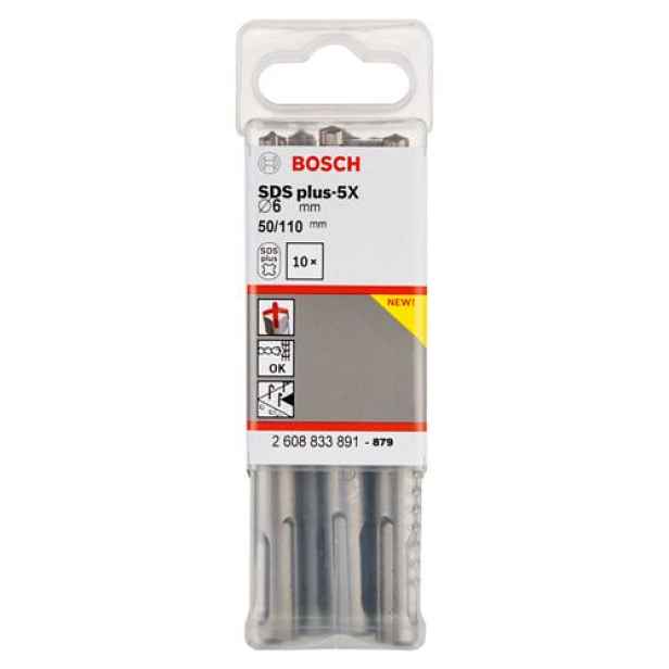 Vrták do příklepových kladiv SDS-plus-5X 6/50/110 mm 1 balení (2608833891) Bosch