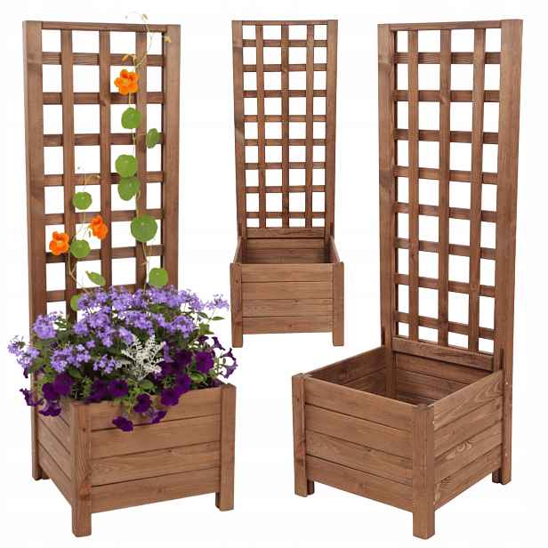 Dřevěná zahradní pergola květináč s truhlíkem na květiny 116x40x40 Eko