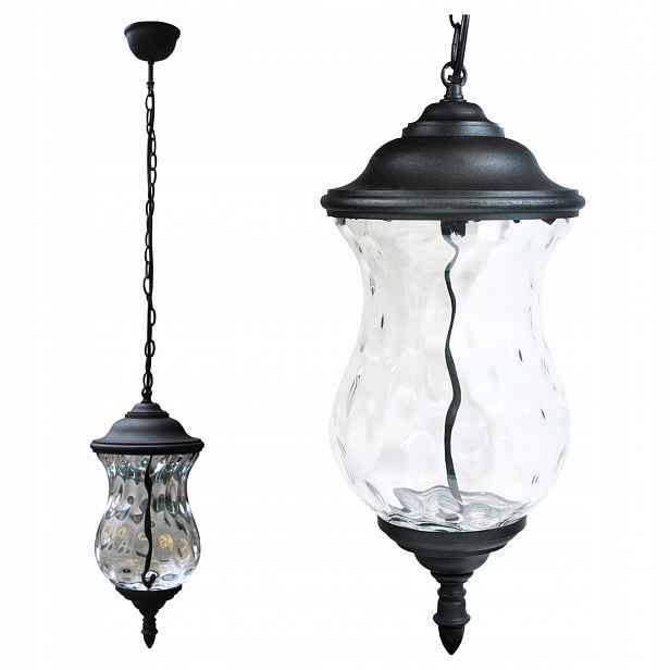 Led Zahradní Lampa Závěsné Svítidlo Venkovní 9W 3000K 110cm Černá Marsylia