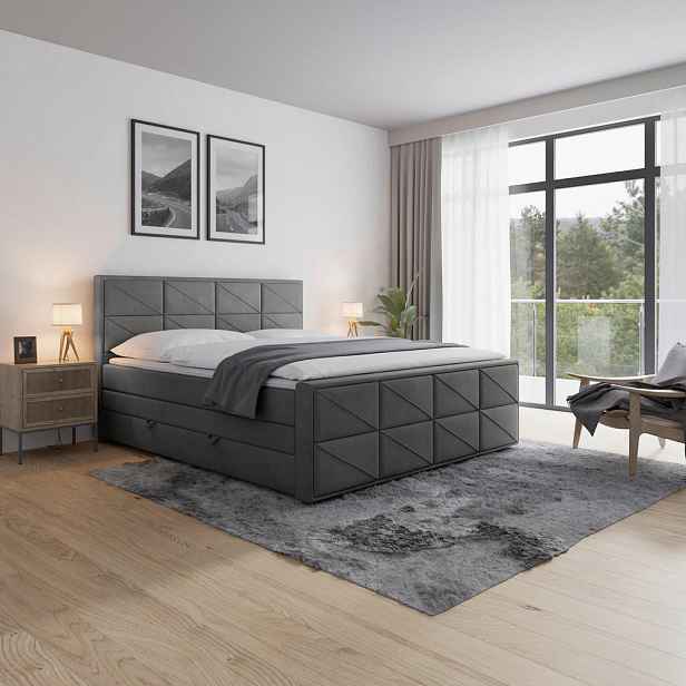 Livetastic POSTEL BOXSPRING, 180/200 cm, antracitová