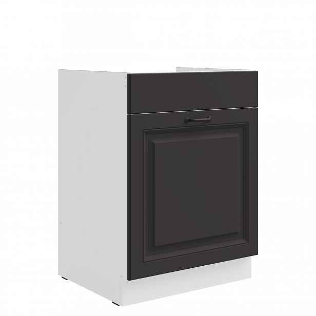 Spodní skříňka pod dřez Stilo 60 ZL 1S BB - Premium Box Barva korpusu: Bílá, Barva dvířek: Grafit