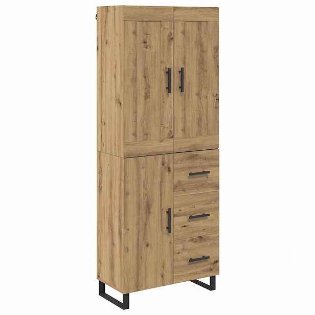 vidaXL Vysoký bufet 2 ks Artisanový dub 69,5 x 34 x 180 cm