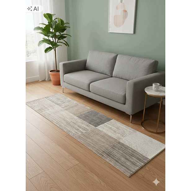 Koberec do obývacího pokoje 100 x 250 cm, vícebarevný, měkký vlas, plyšový