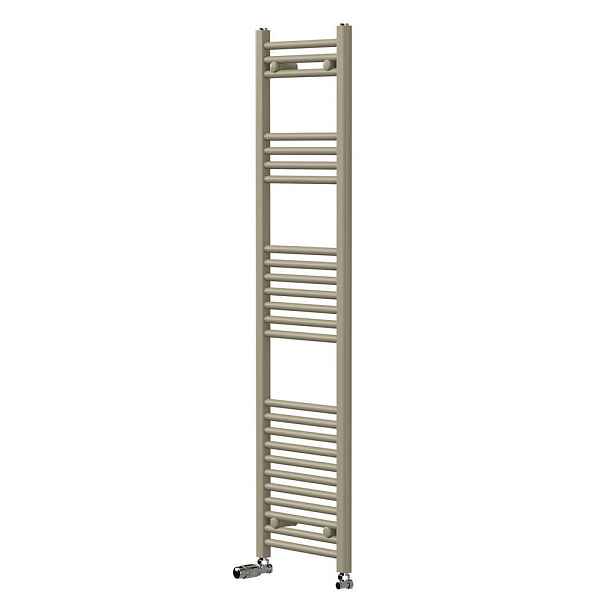 LuxeBath UTERÁKOVÝ radiátor 400 x 1500 mm, béžový, s termostatickým ventilem, koupelnový radiátor rovný s bočním připojením