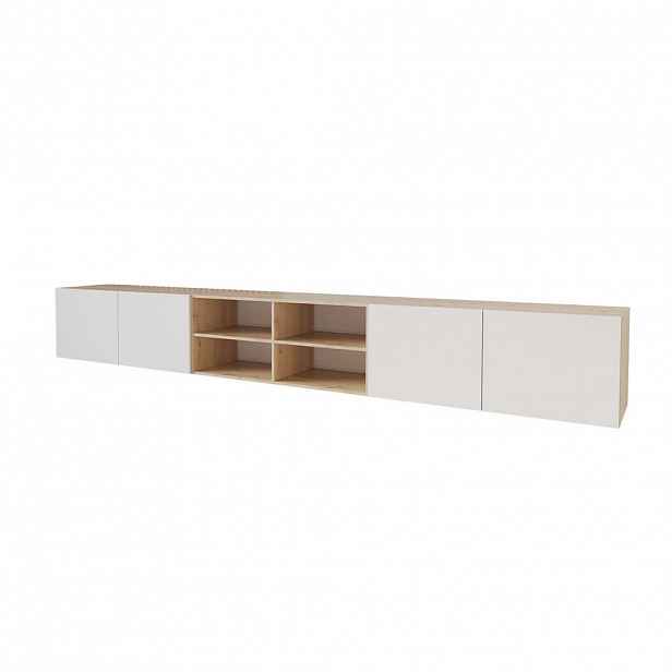 ALTDECOR NÍZKÁ KOMODA ELIO-W 3x100x40x40 cm – Artisan / bílá