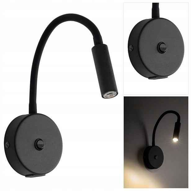 Nástěnné svítidlo na výložníku s vypínačem a Usb konektorem Lagos Black 10200 Tk Lig