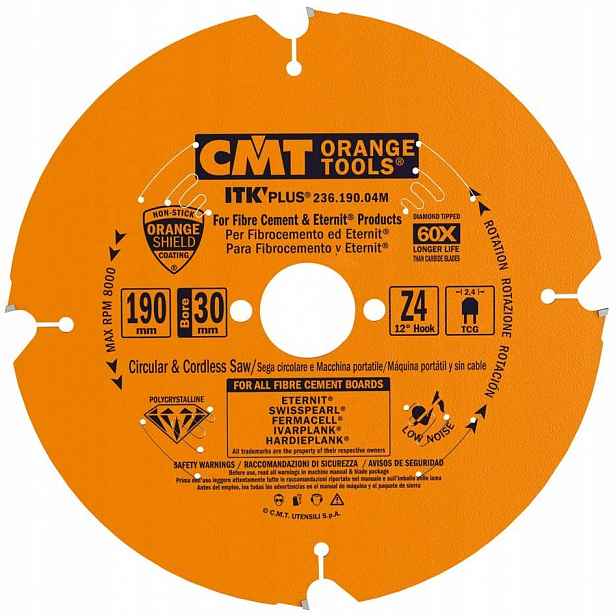 Cmt Pila Dia 190x30x4Z /vlákno-cement/GK/eternit