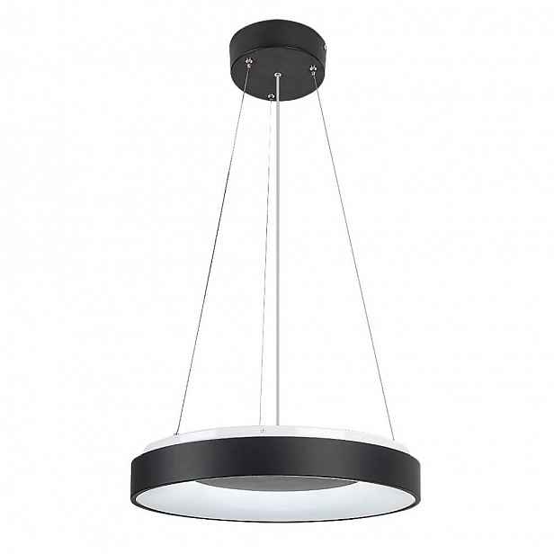 Kulatá dálkově ovládaná černá závěsná Led lampa