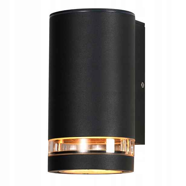 Nástěnná venkovní zahradní trubka černá, spodní 16 cm, IP44 Candellux