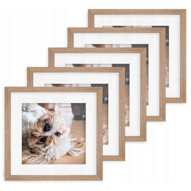 Sada 5 rámečků na fotografie 20x20 světlý dub