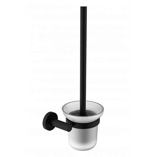 Sapho X-Round - WC štětka závěsná, mléčné sklo, matná černá XR323B