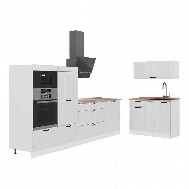Vicco KUCHYNĚ Fame-Line, Bílý venkovský dům/Bílá, 380 cm, PD Dub
