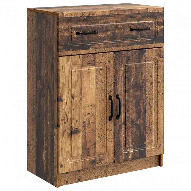 vidaXL Servírovací skříň se zásuvkou Staré dřevo 66 x 34,5 x 87 cm