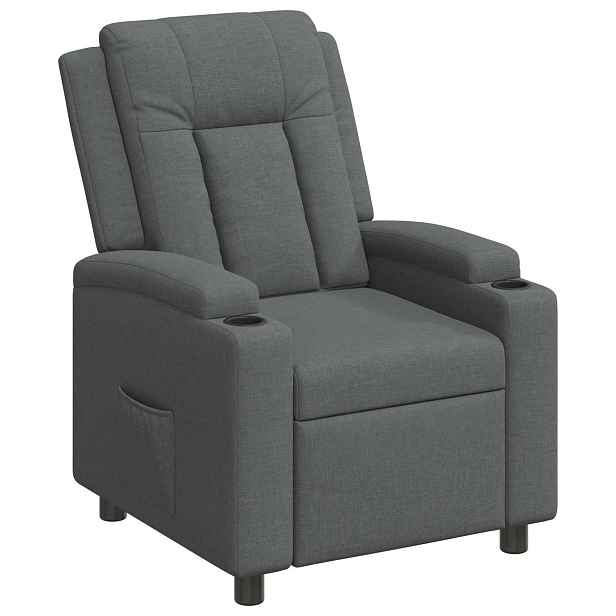 vidaXL Polohovací křeslo Tmavě šedá 75 x 95 x 100 cm Textil