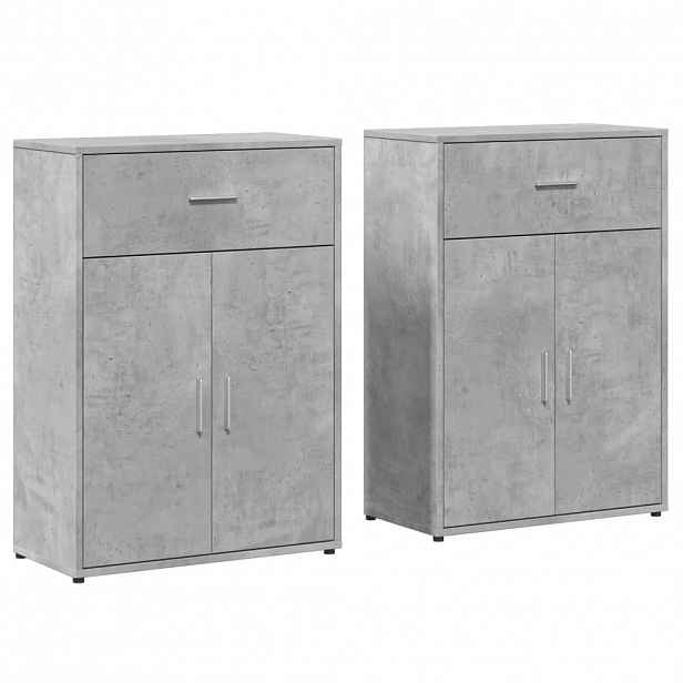 vidaXL Příborníky 2 ks betonově šedé 60 x 30 x 84 cm kompozitní dřevo