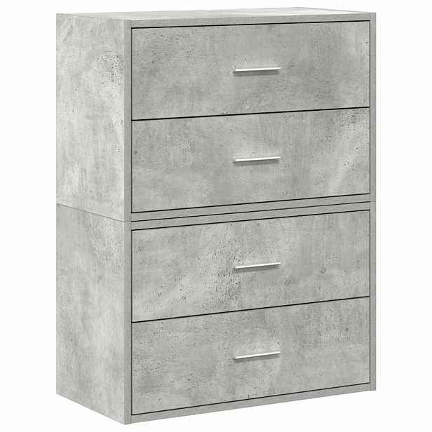 vidaXL vida Skříňky s 4 zásuvkami 2 ks betonově šedá 60x31x40 cm kompozit