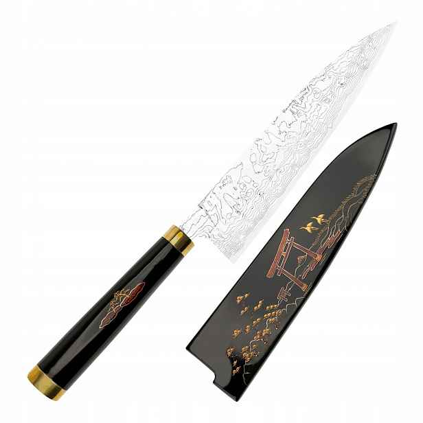 Takeshi Saji Art Tori Fuji Kuty R-2 Japonský Nůž šéfkuchaře 21 cm a Saya