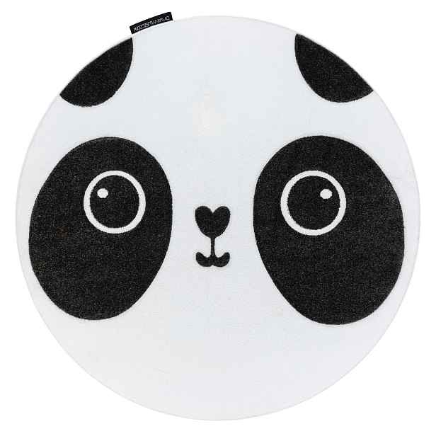 Dětský kusový koberec Petit Panda white kruh, 160x160 (průměr) kruh, černobílá, dětský pokoj, Dywany Łuszczów