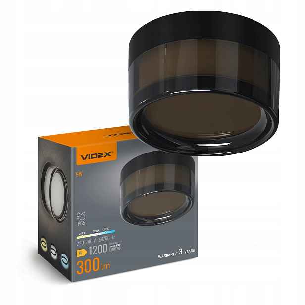 Videx nástěnná a stropní Led lampa 9W černá VL-BHD01-09CBB