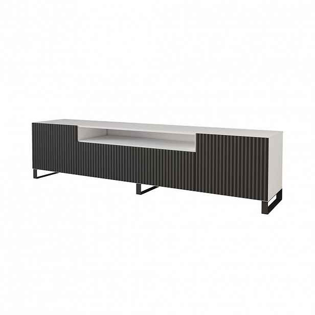 ALTDECOR NÍZKÁ komoda NOA-2-S 200 x 53 x 41 cm – bílá / černá