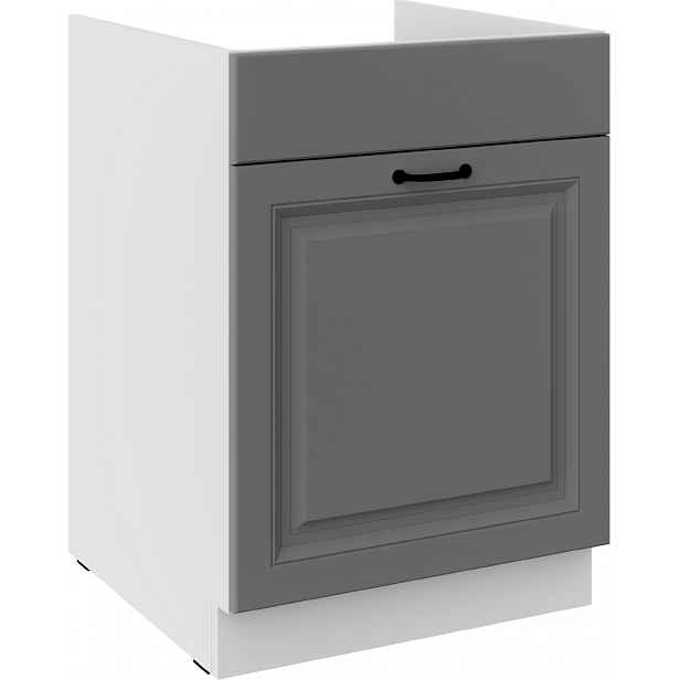 Spodní skříňka pod dřez Stilo 60 ZL 1S BB - Premium Box Barva korpusu: Bílá, Barva dvířek: Dust Grey