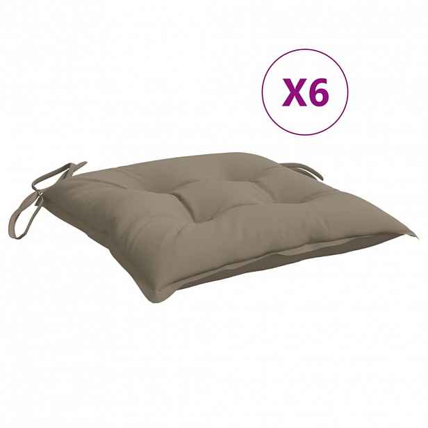 vidaXL Podušky na palety 6 ks taupe 50 x 50 x 7 cm oxfordská látka
