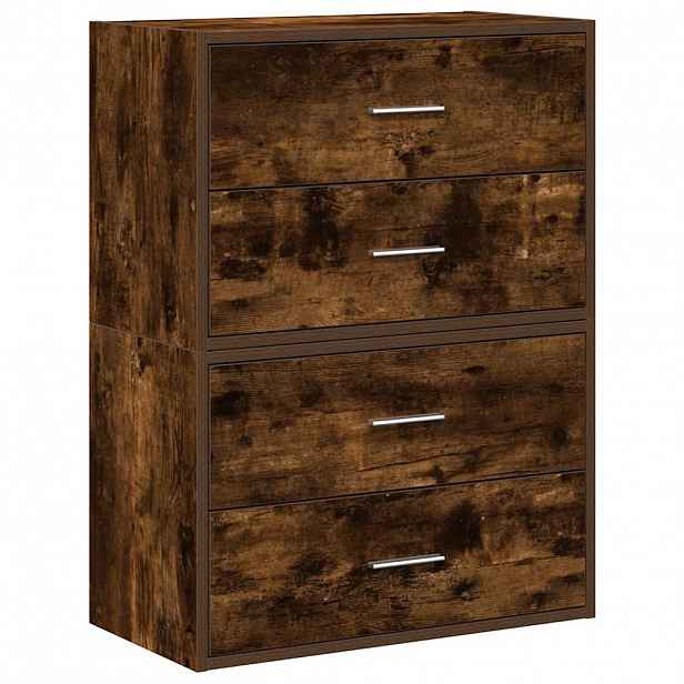 vidaXL vida Skříňky s 4 zásuvkami 2ks kouřový dub 60x31x40cm kompozitní dřevo