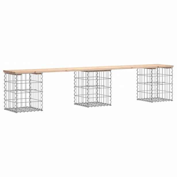 vidaXL Zahradní lavice gabionový design 203x31x42 cm masivní borovice