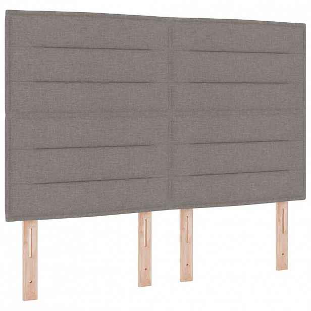 vidaXL Čelo postele Taupe textil