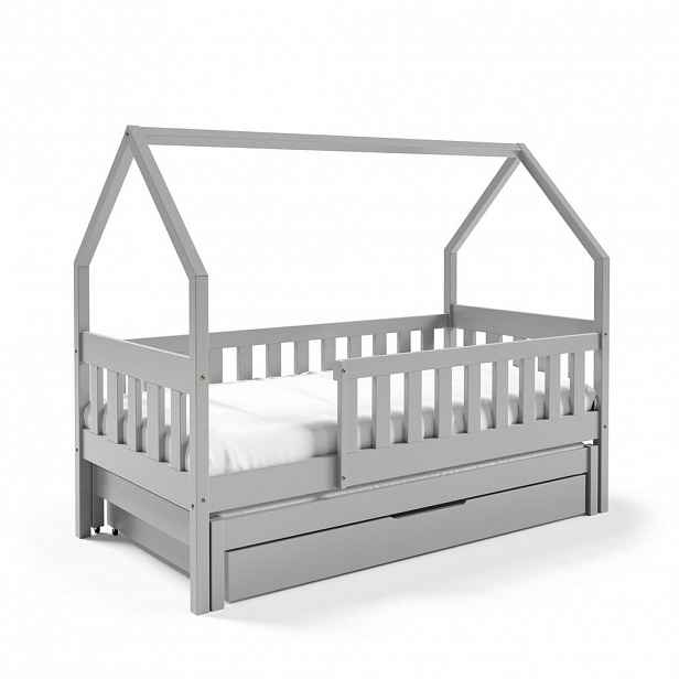 MASSENO VYSOKÁ Postel BAMBINA 80x160 s úložným prostorem, Odstíny šedé