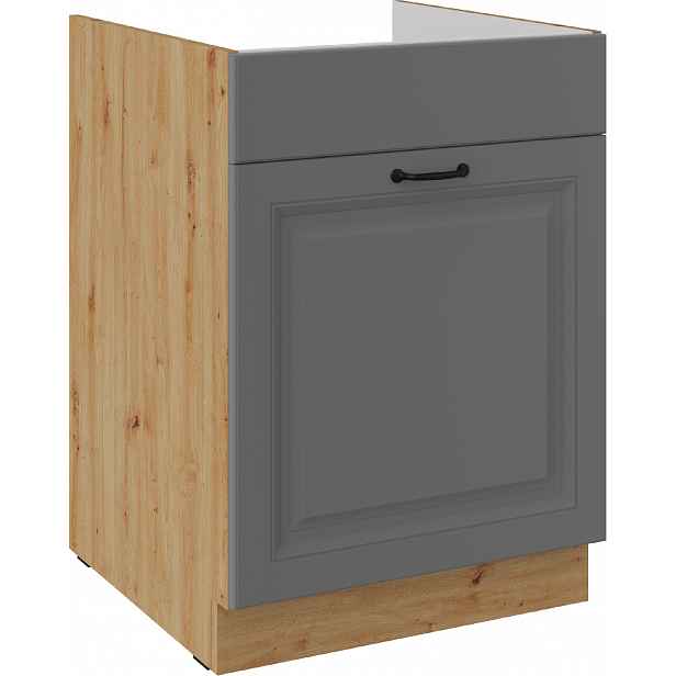 Spodní skříňka pod dřez Stilo 60 ZL 1S BB - Premium Box Barva korpusu: Dub artisan, Barva dvířek: Dust Grey