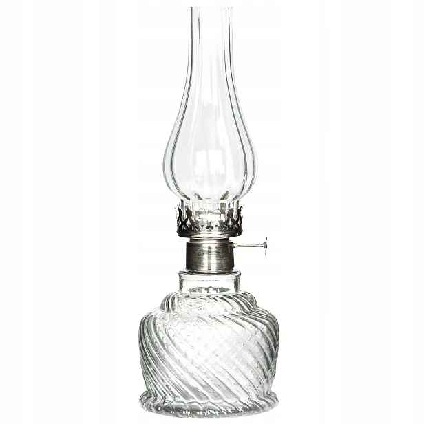 Svícen Skleněný čajová lampa petrolejová průhledný skandinávská 34 cm