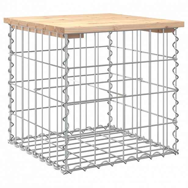 vidaXL Zahradní lavice gabionový design 43x44x42 cm masivní borovice