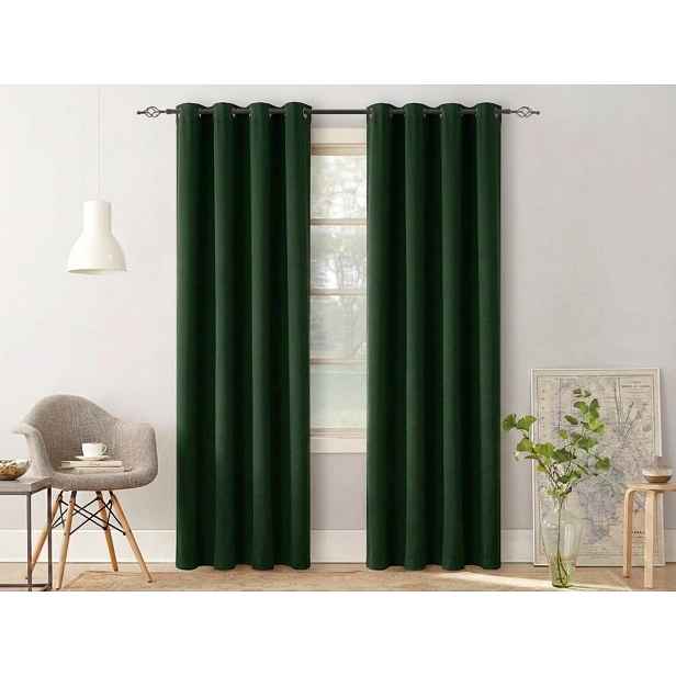 Závěs OXFORD LIGHT 140x250 cm, tmavě zelený Zavěšení: Řasící páska
