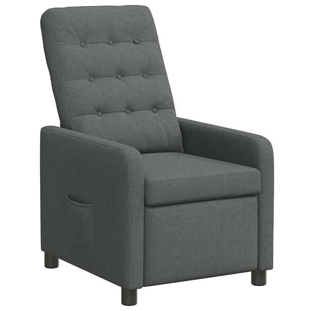vidaXL Polohovací křeslo Tmavě šedá 65 x 93 x 102 cm Textil
