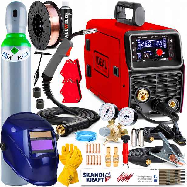 Poloautomatický Svařovací Stroj Ideal Tecno Mig 202 Led Mma Tig Synergic 200A 230V