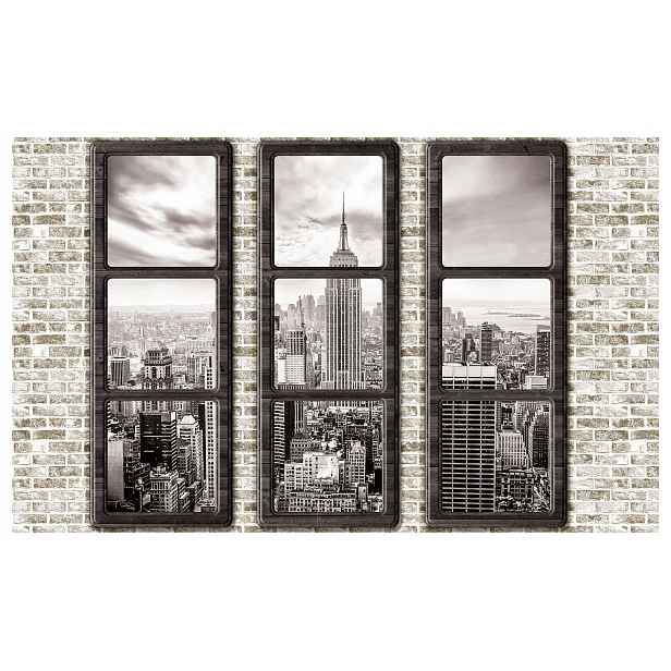 Fototapeta New York Empire State Building černobílá 416x254 lepidlo