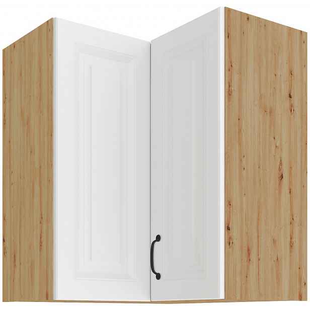 Horní rohová skříňka Stilo 60x60 GN-72 2F (90°) Barva korpusu: Dub artisan, Barva dvířek: Bílá