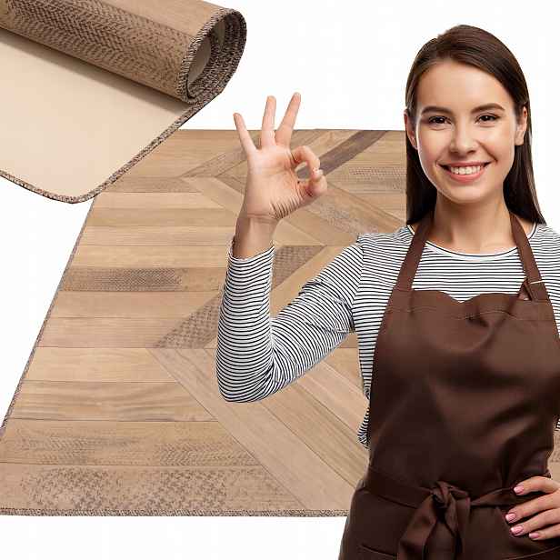 Kuchyňský koberec do předsíně Vinylový Pvc 100 x 263 cm Silný a odolný gumolit